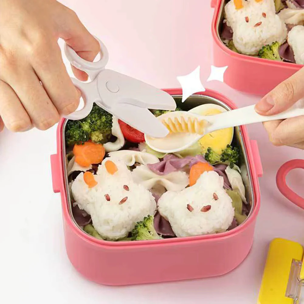2-Layer Kids Bento Lunch Box 600ml with Cutlery - Image 2