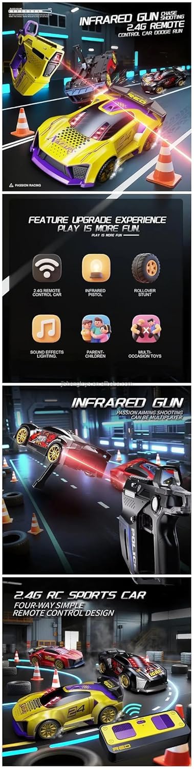 2-Player Infrared Battle RC Car – Shoot & Knock-Down Action Game (Random Design) - Image 11