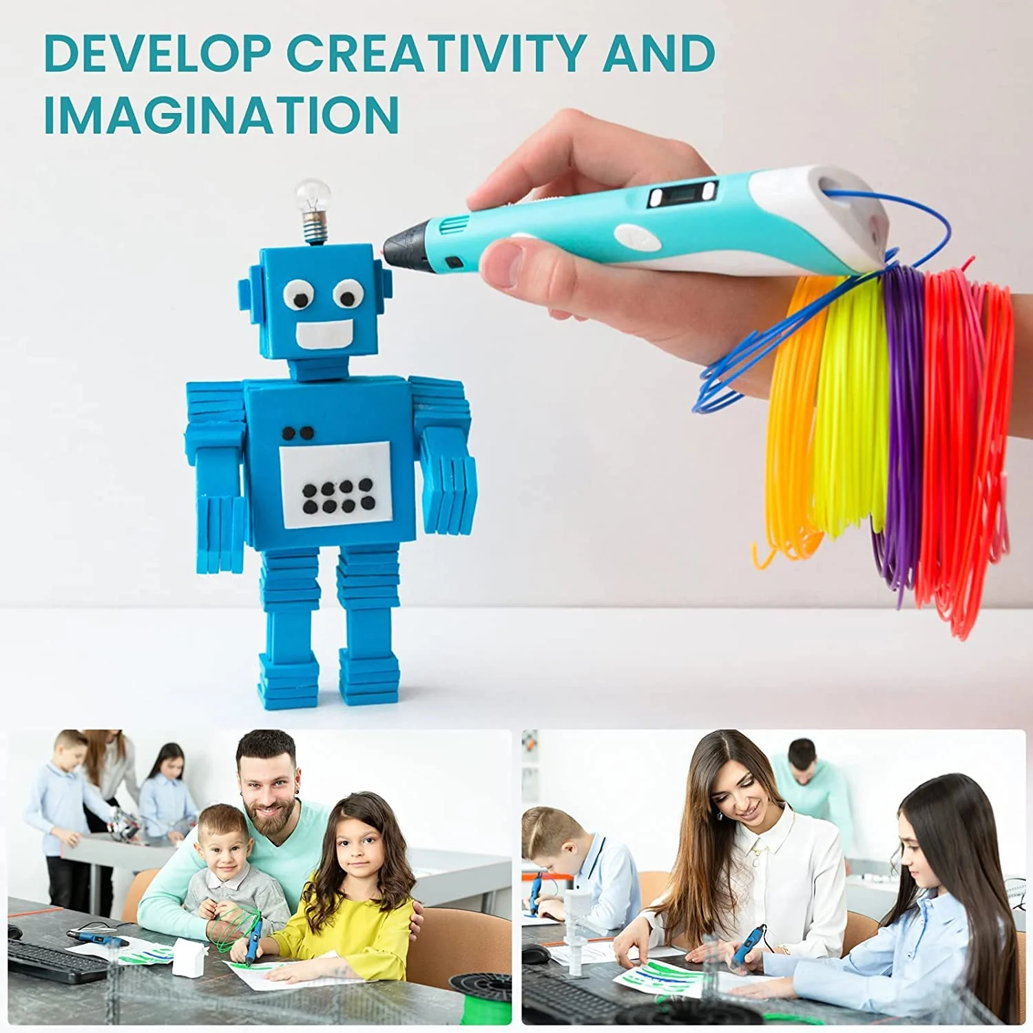 3D Printing Pen for Kids – DIY Drawing & Creative Art Toy (Pack Of 5/10)(Prepaid Only) - Image 2