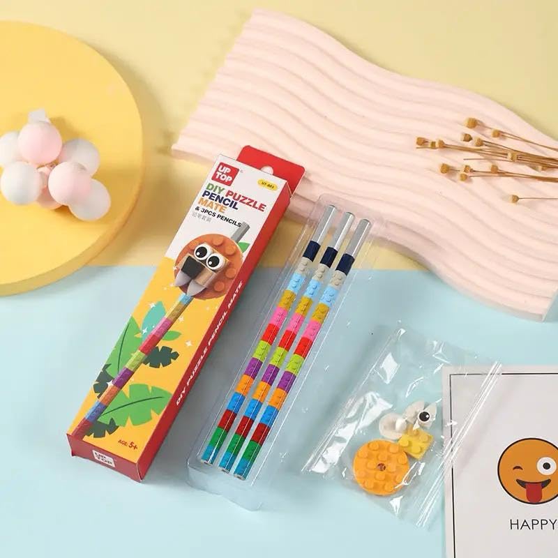 3pc Cute Bricks Design Pencil for Kids (Random) (Pack Of 5/10)(Prepaid Only)