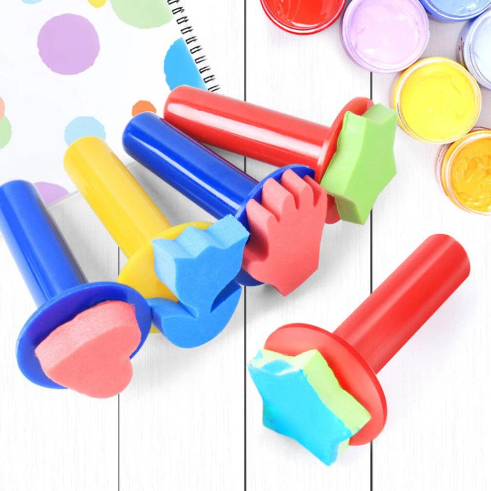 6pc Unique Patterns EVA Foam Stamps for Art and Craft (Random Design) - Image 2