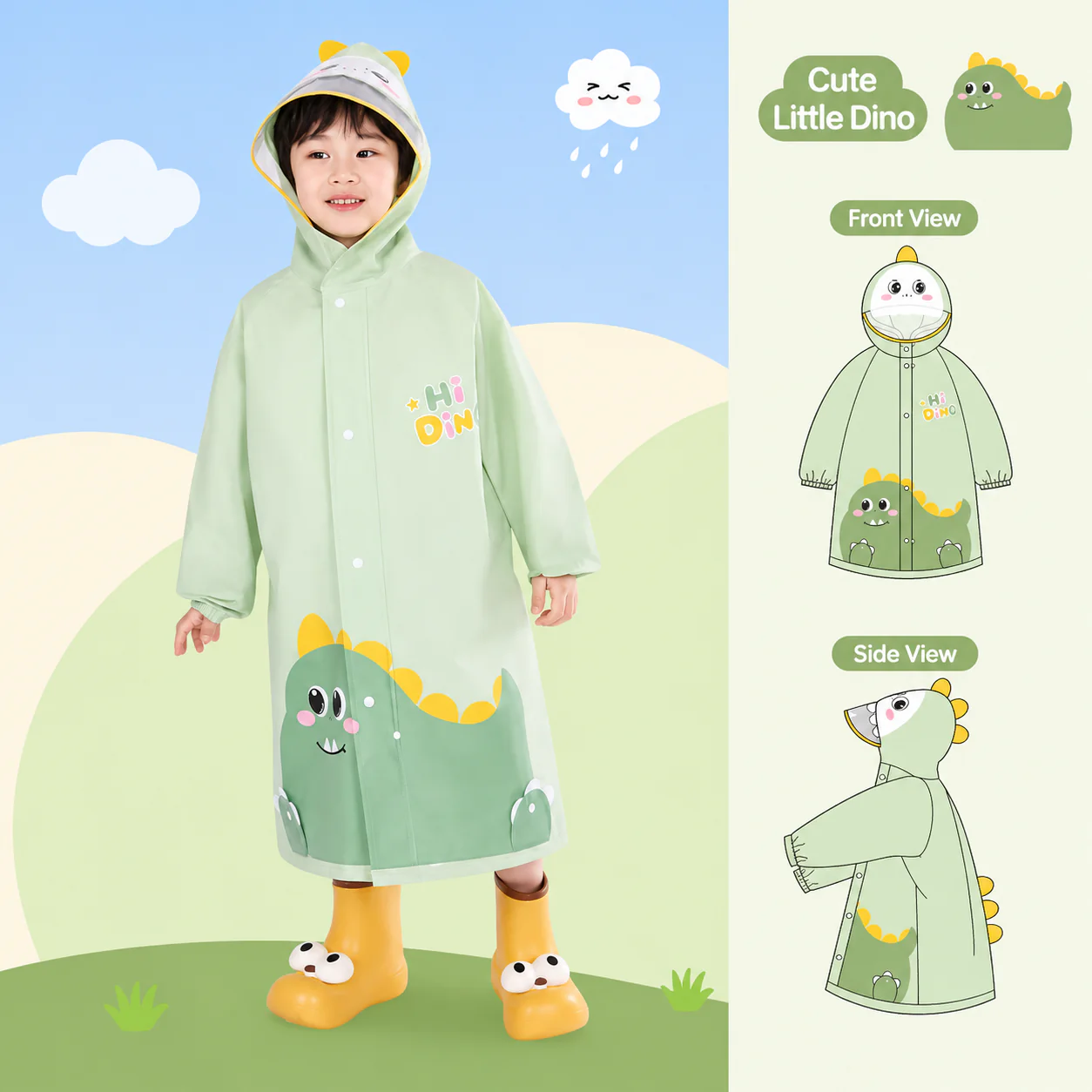 Adorable Cartoon Animal Raincoat for Kids (Only Raincoat) - Image 4