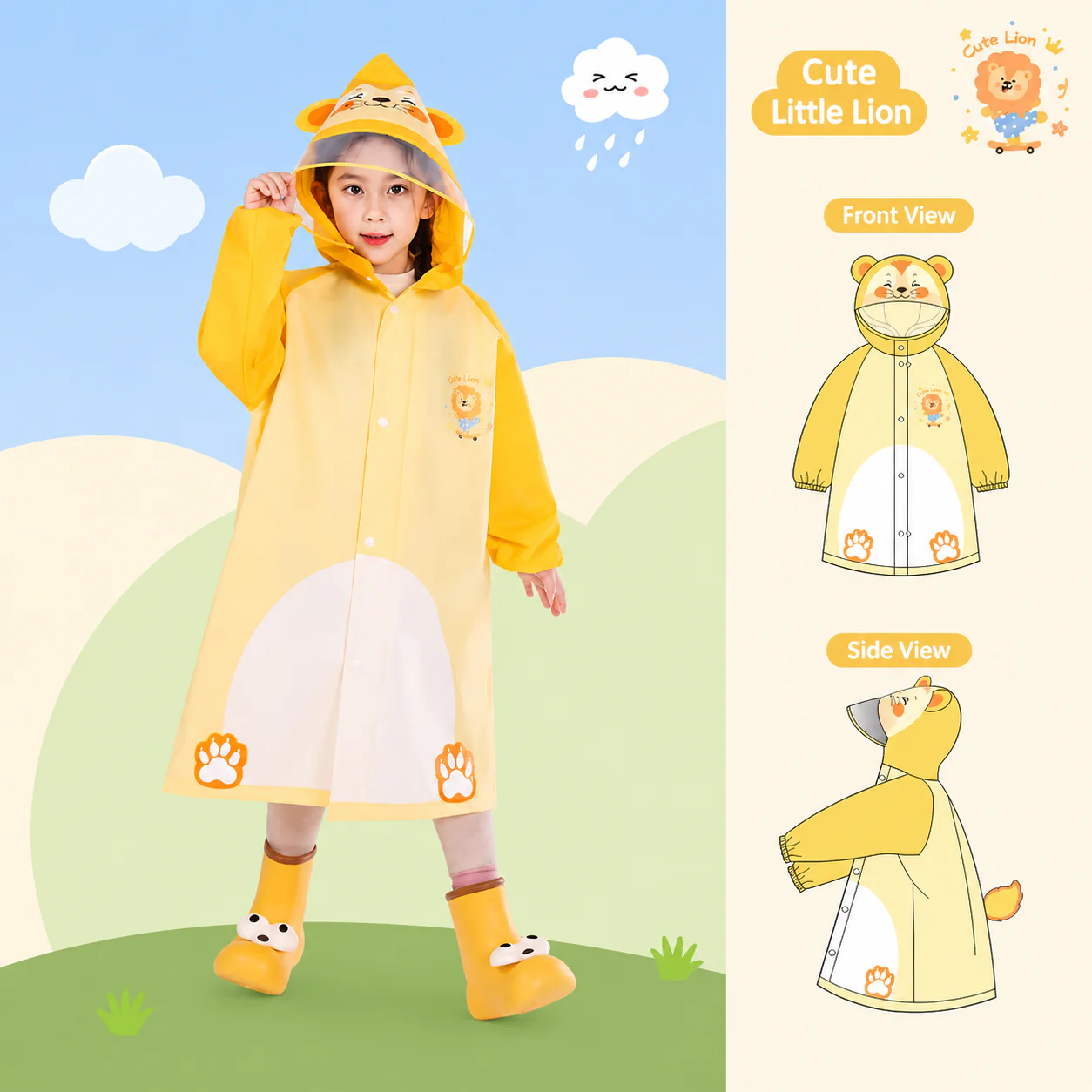 Adorable Cartoon Animal Raincoat for Kids (Only Raincoat) - Image 5