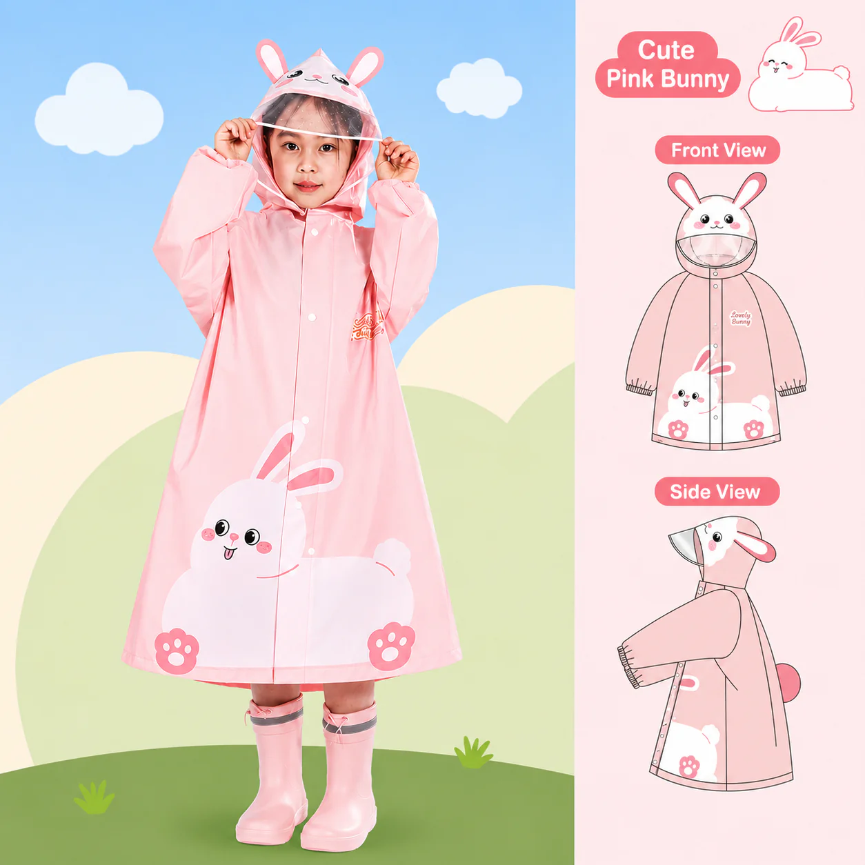 Adorable Cartoon Animal Raincoat for Kids (Only Raincoat) - Image 6