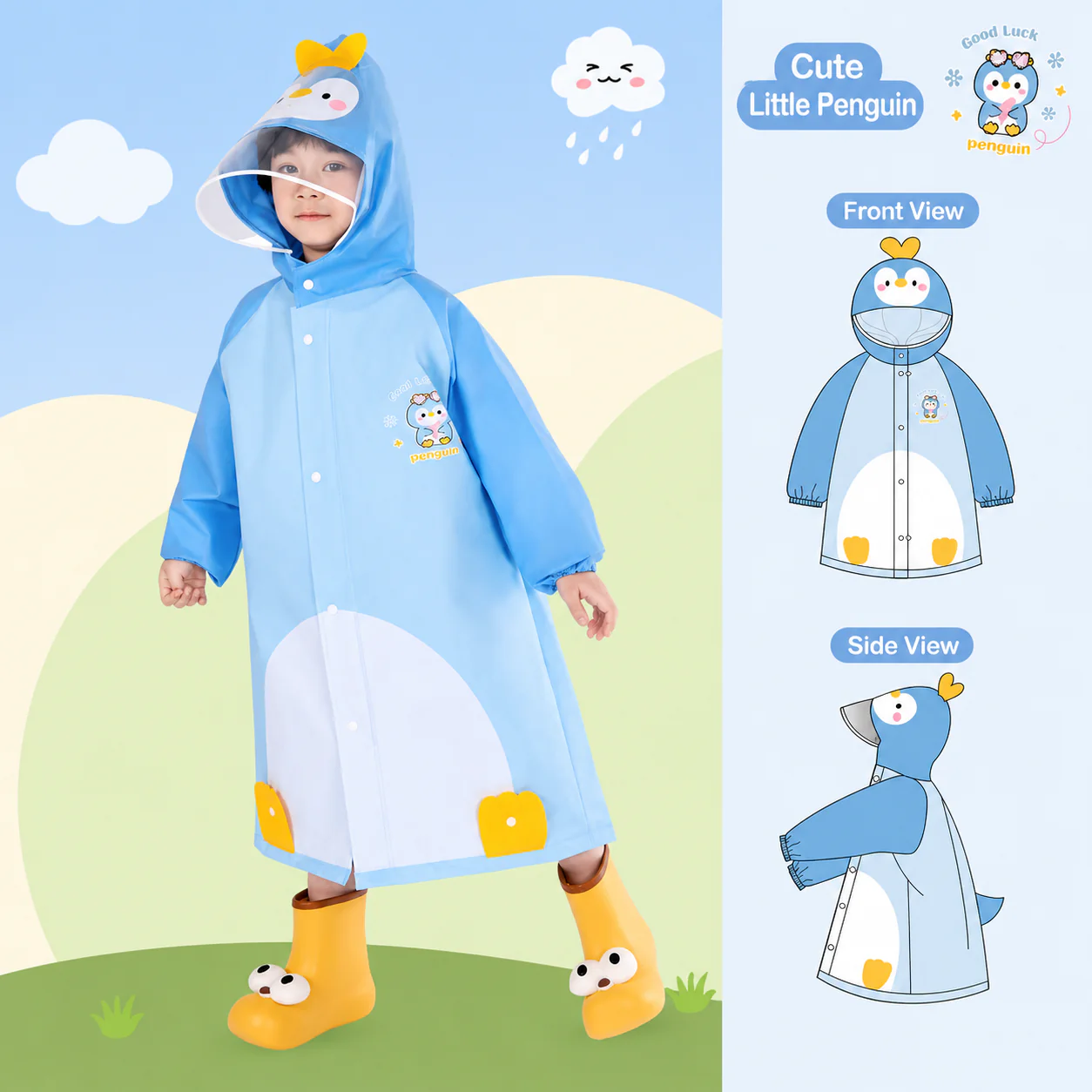 Adorable Cartoon Animal Raincoat for Kids (Only Raincoat) - Image 7