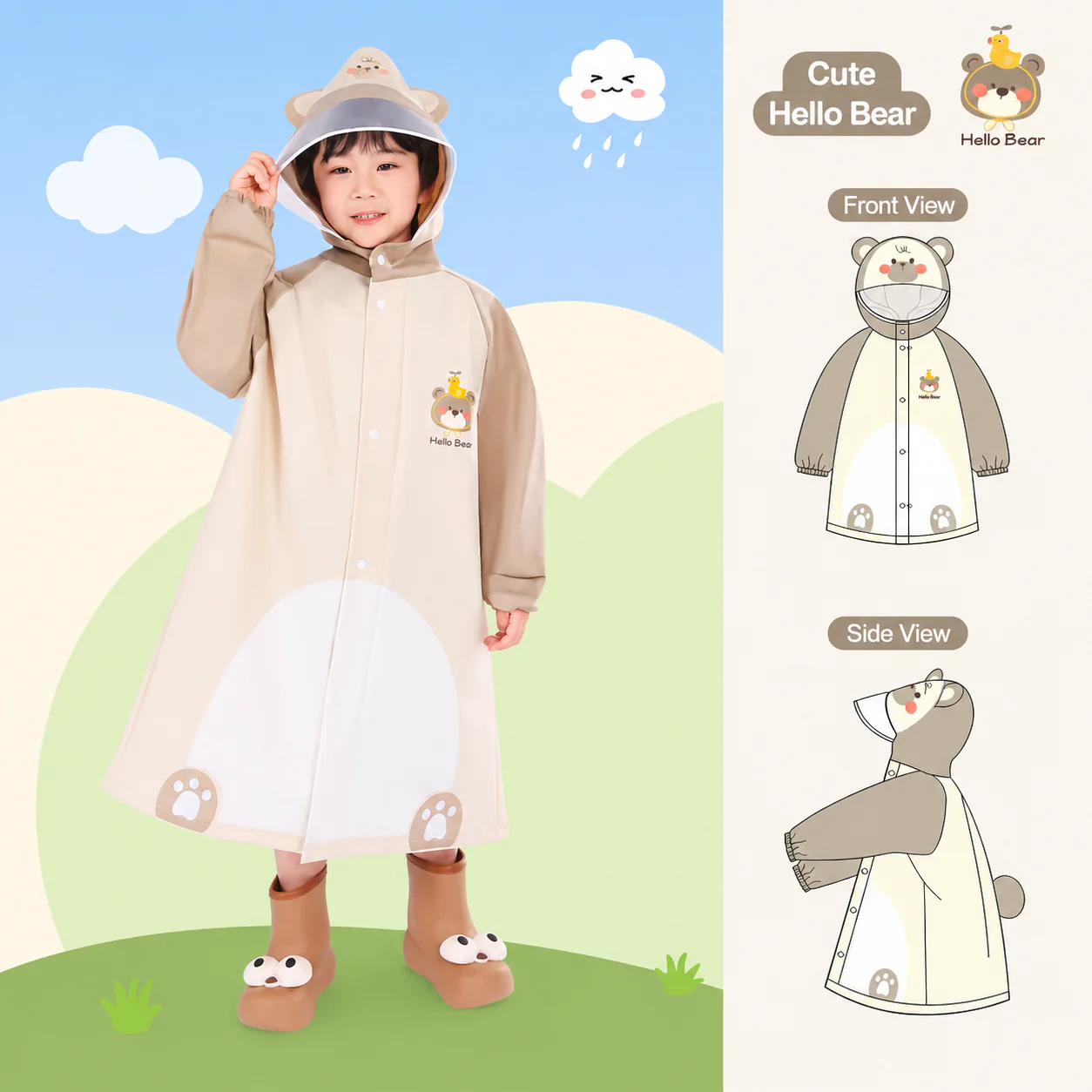 Adorable Cartoon Animal Raincoat for Kids (Only Raincoat) - Image 8