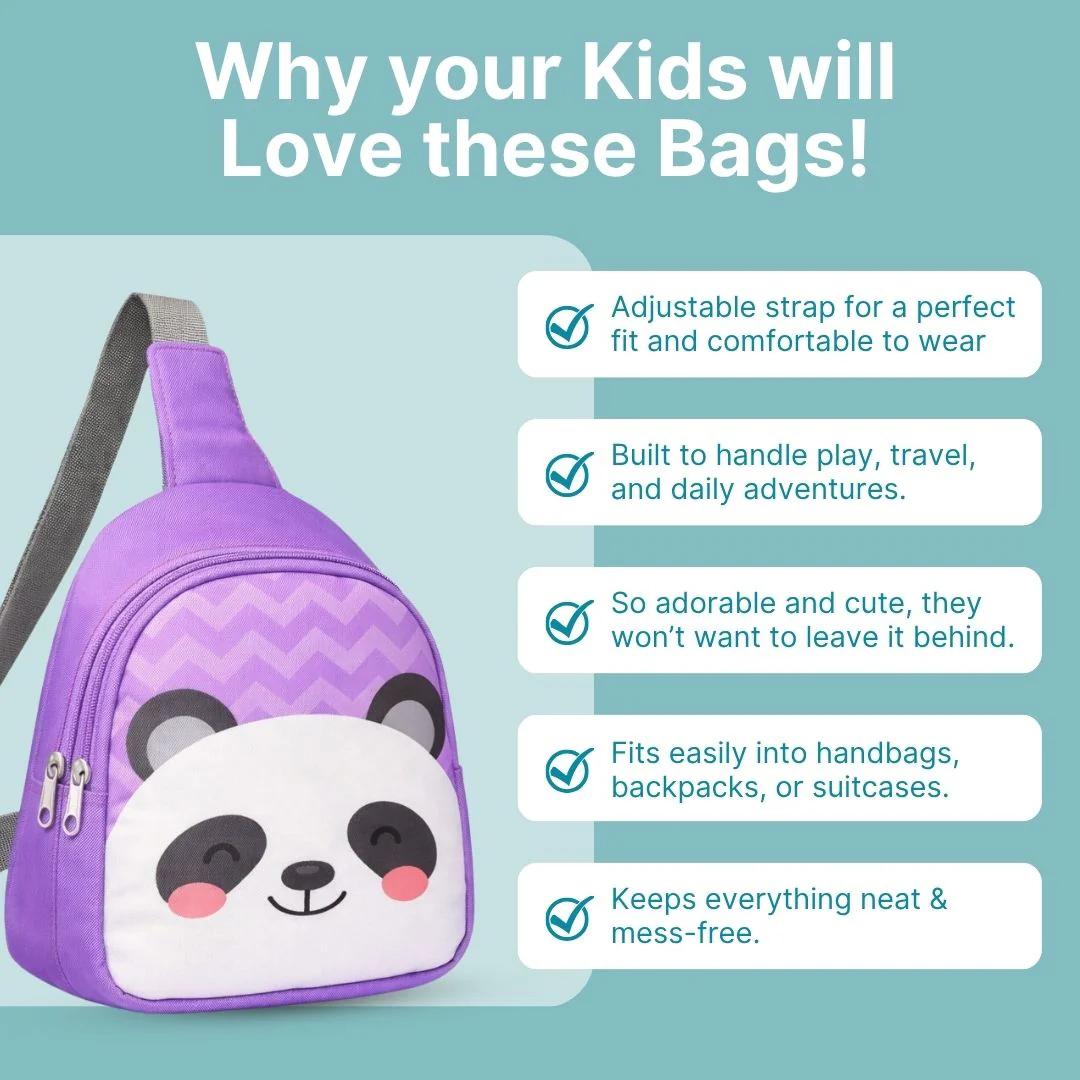 Animal Print Crossbody Bag for Kids 1pc (Panda) - Image 4