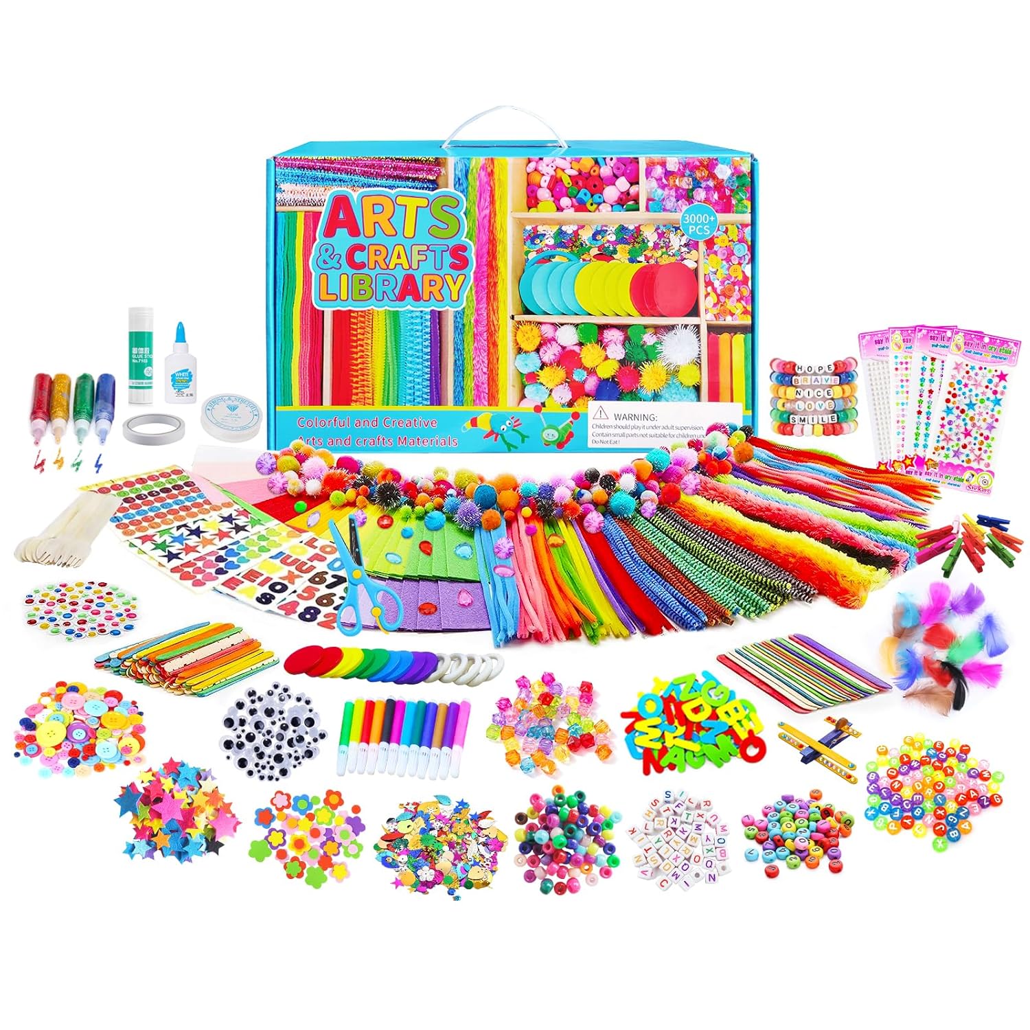 Arts and Crafts Kit for Kids - 3000+ Colorful DIY Supplies for Creative Projects (Pack Of 5/10)(Prepaid Only)