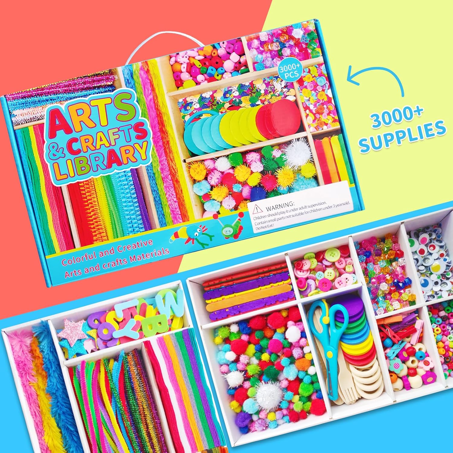 Arts and Crafts Kit for Kids - 3000+ Colorful DIY Supplies for Creative Projects (Pack Of 5/10)(Prepaid Only) - Image 3