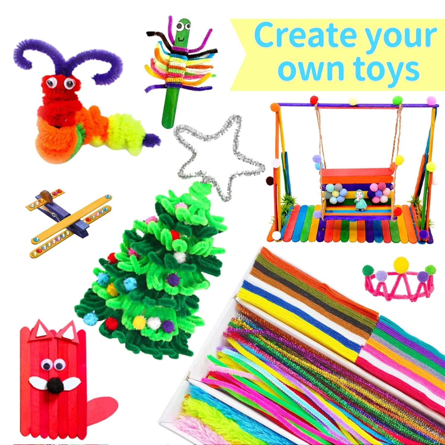 Arts and Crafts Kit for Kids - 3000+ Colorful DIY Supplies for Creative Projects (Pack Of 5/10)(Prepaid Only) - Image 6