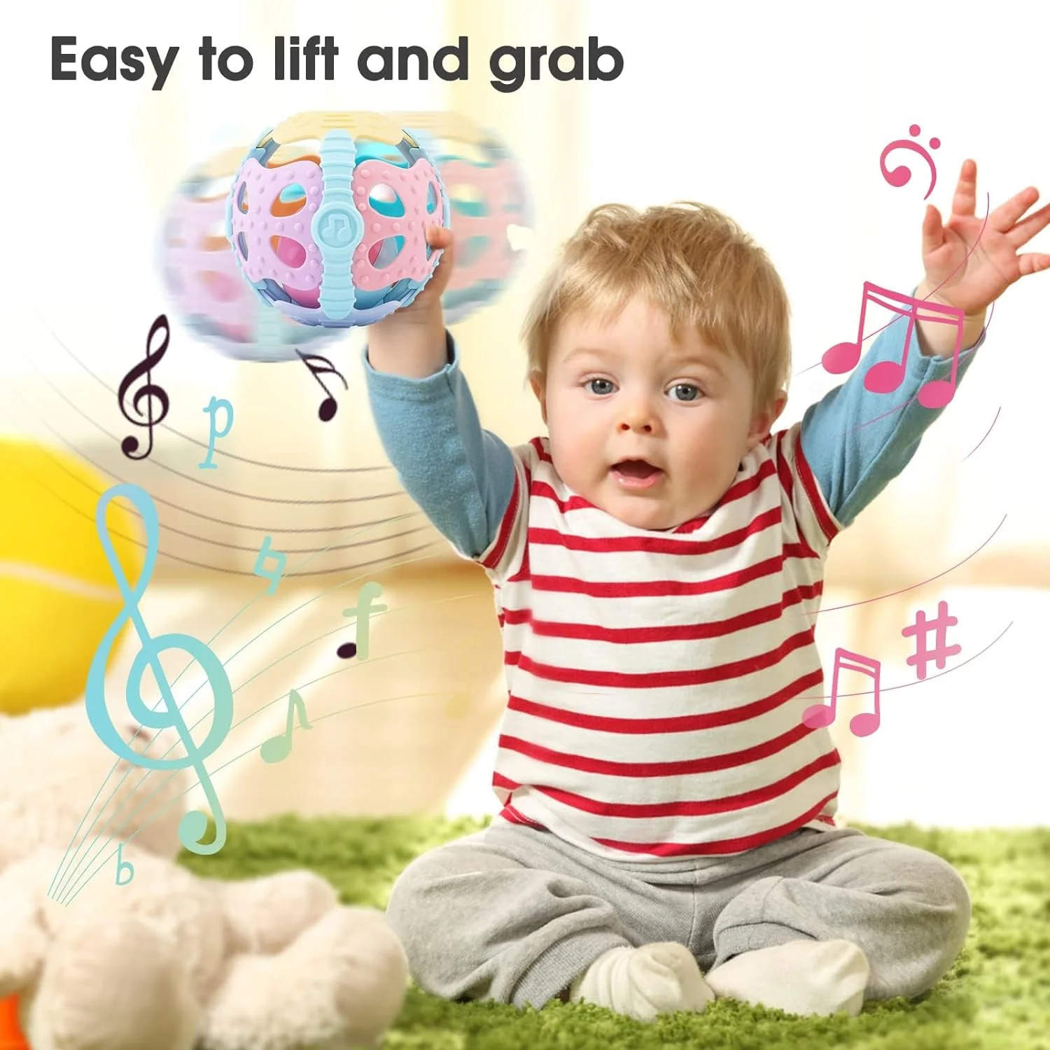 Baby Rattle Ball - Teething Sensory Montessori Toy for Infants - Image 5