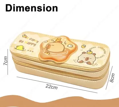 Capybara Double Layer Pencil Pouch for Kids - Image 2