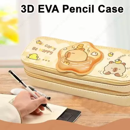 Capybara Double Layer Pencil Pouch for Kids - Image 4