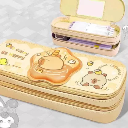 Capybara Double Layer Pencil Pouch for Kids - Image 5