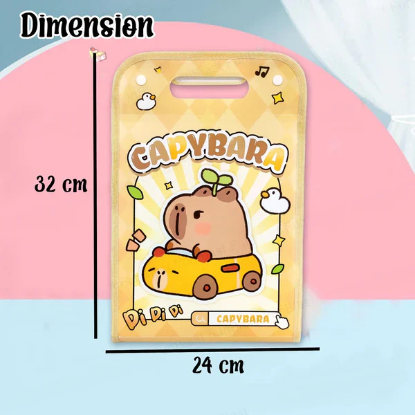 Capybara Portable A4 Cute File Folder Bag with 12 Layers - Image 4