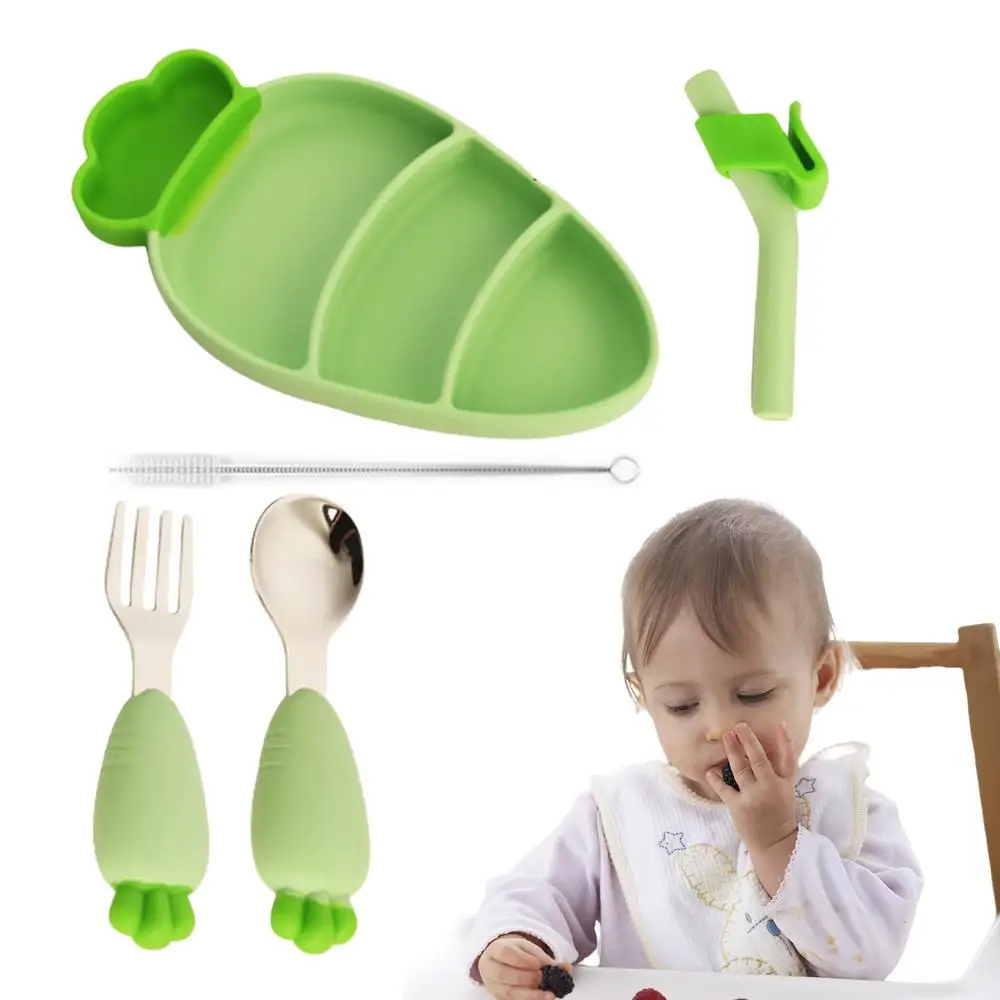 Carrot Theme Silicone Dinner Plate Set for Kids - Image 10
