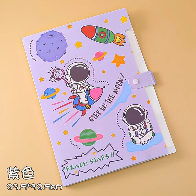 Cartoon Astronaut 6-Grid File Folder A4 (Pack Of 6/12)(Prepaid Only) - Image 5