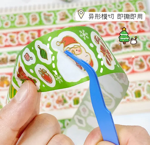 Christmas Irregular-Shaped Washi Tape – 3cm x 2m Decorative Holiday Tape - Image 3