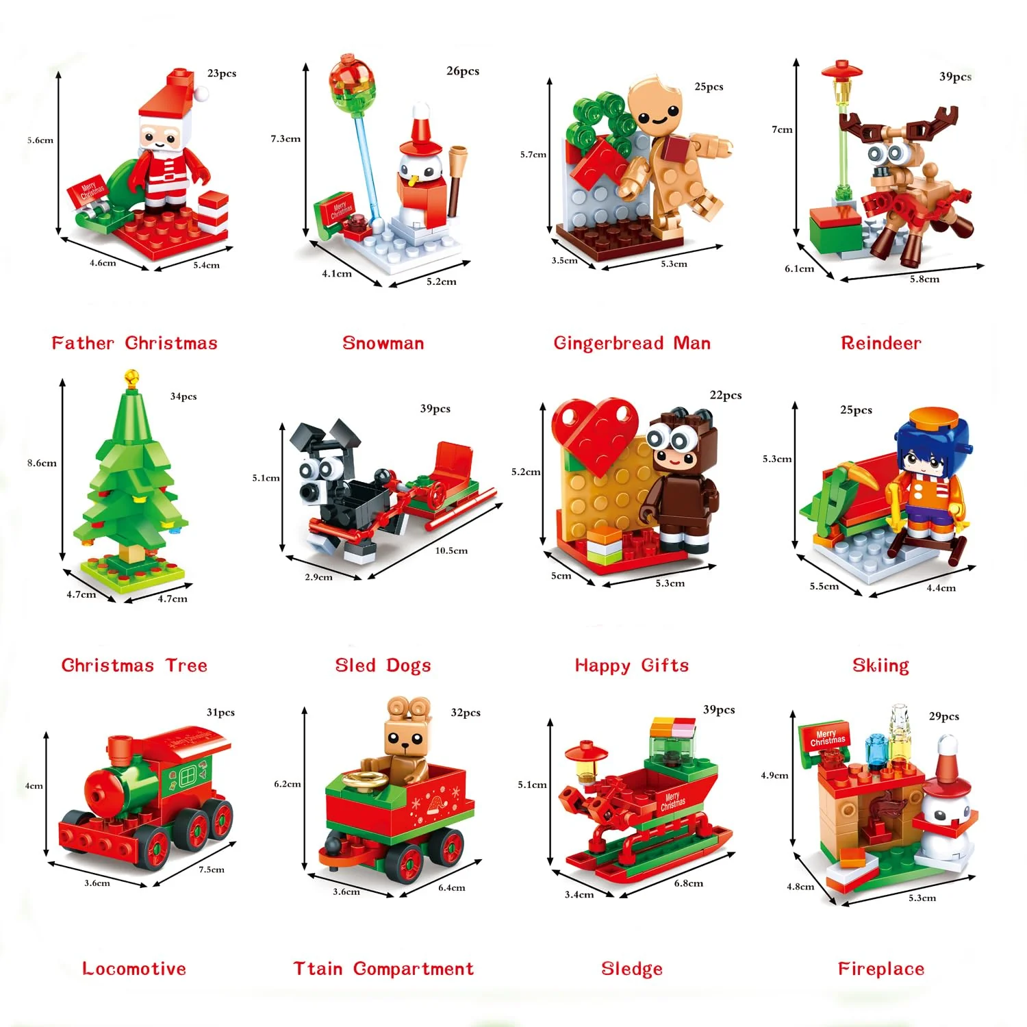 Christmas theme Mini Bricks Set (Random Design) (Pack of 1) - Image 3