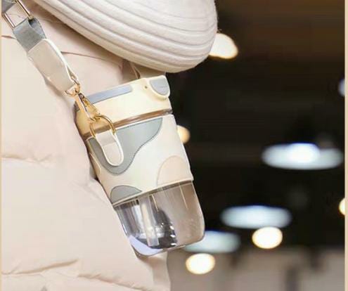 Classy Sipper Glass with Faux leather sleeves - 500ml - Image 3