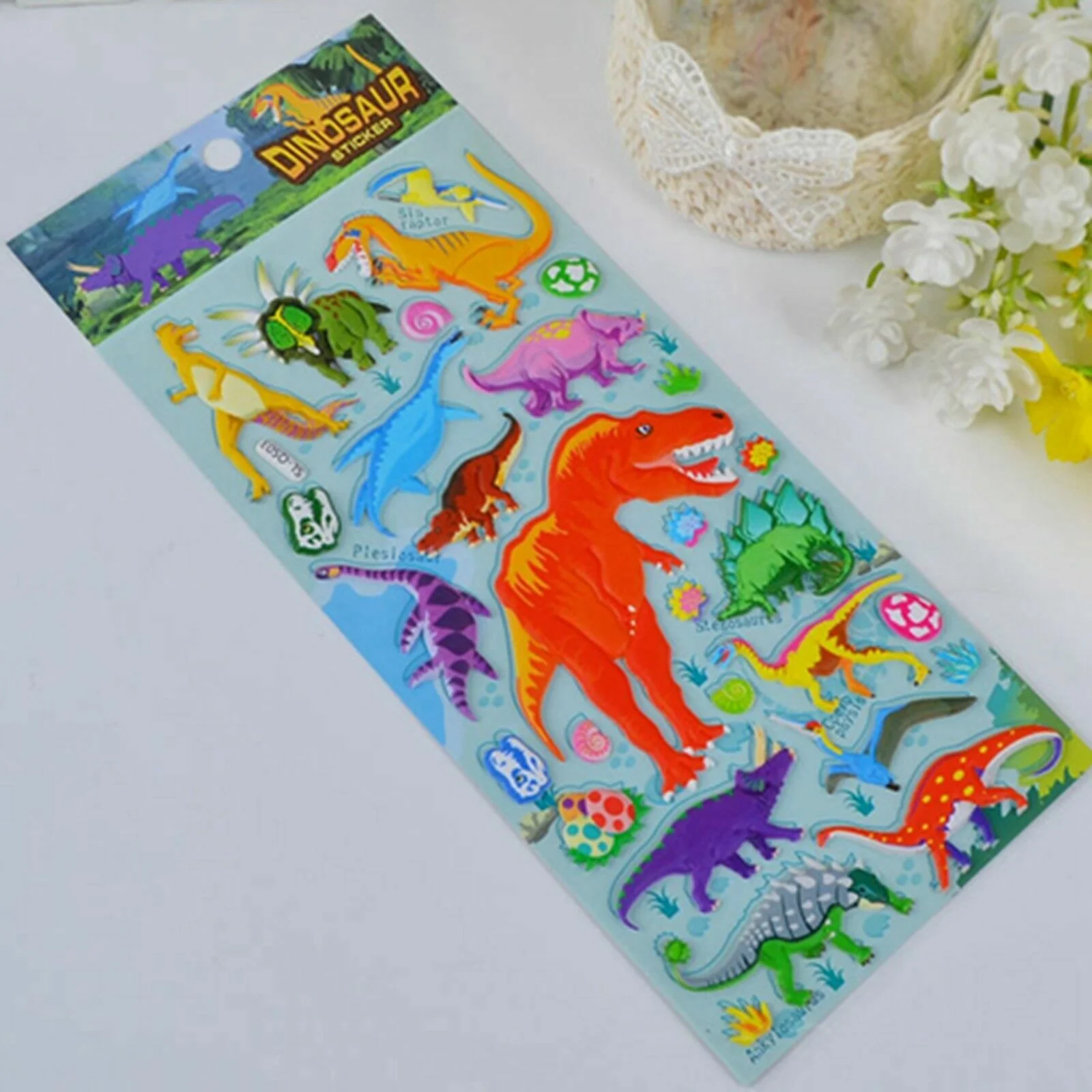 Adorable Space/Dino/Construction Vehicle Design Puffy Sticker for Kids 1pc - Image 4