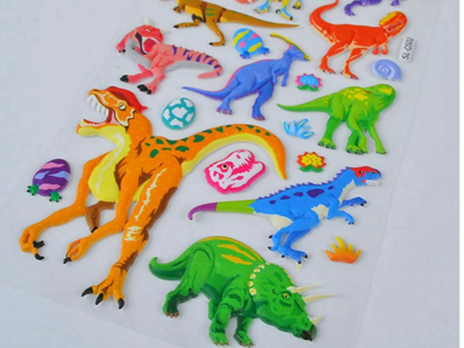 Adorable Space/Dino/Construction Vehicle Design Puffy Sticker for Kids 1pc - Image 9