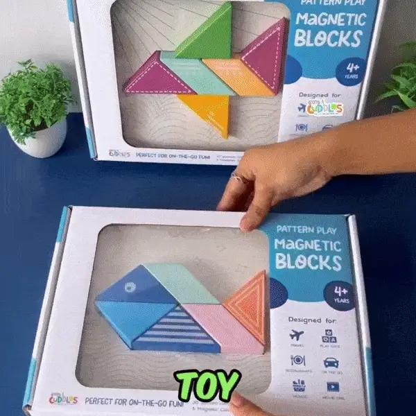 Cots and Cuddles 6pc Whale Design Magnetic Blocks Toy for Kids - Image 3