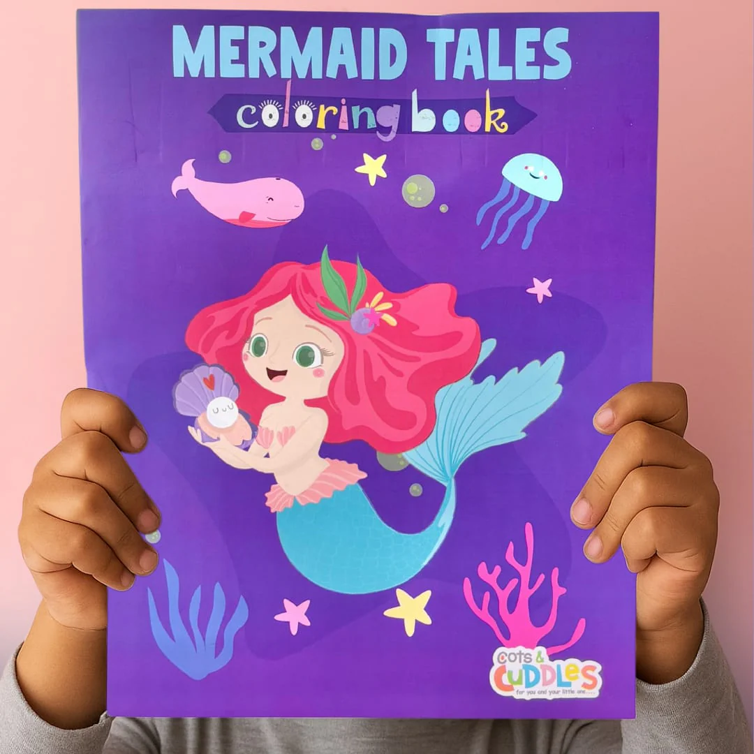 Pack of 10 |Cots and Cuddles Cartoon Colouring Book for Kids - 69 per pcs - (Mermaid) - Image 11