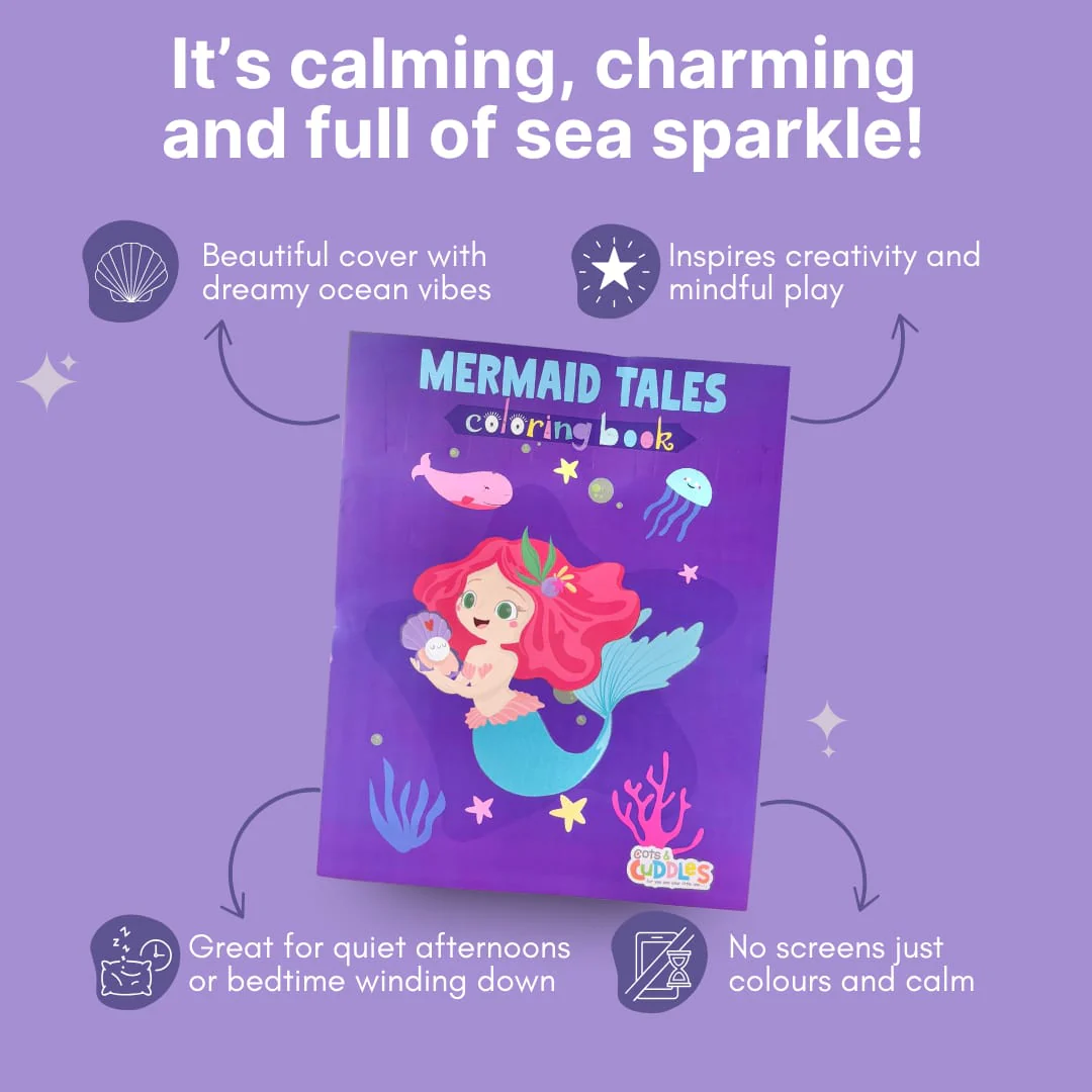 Cots and Cuddles Cartoon Colouring Book for Kids (Mermaid) - Image 3