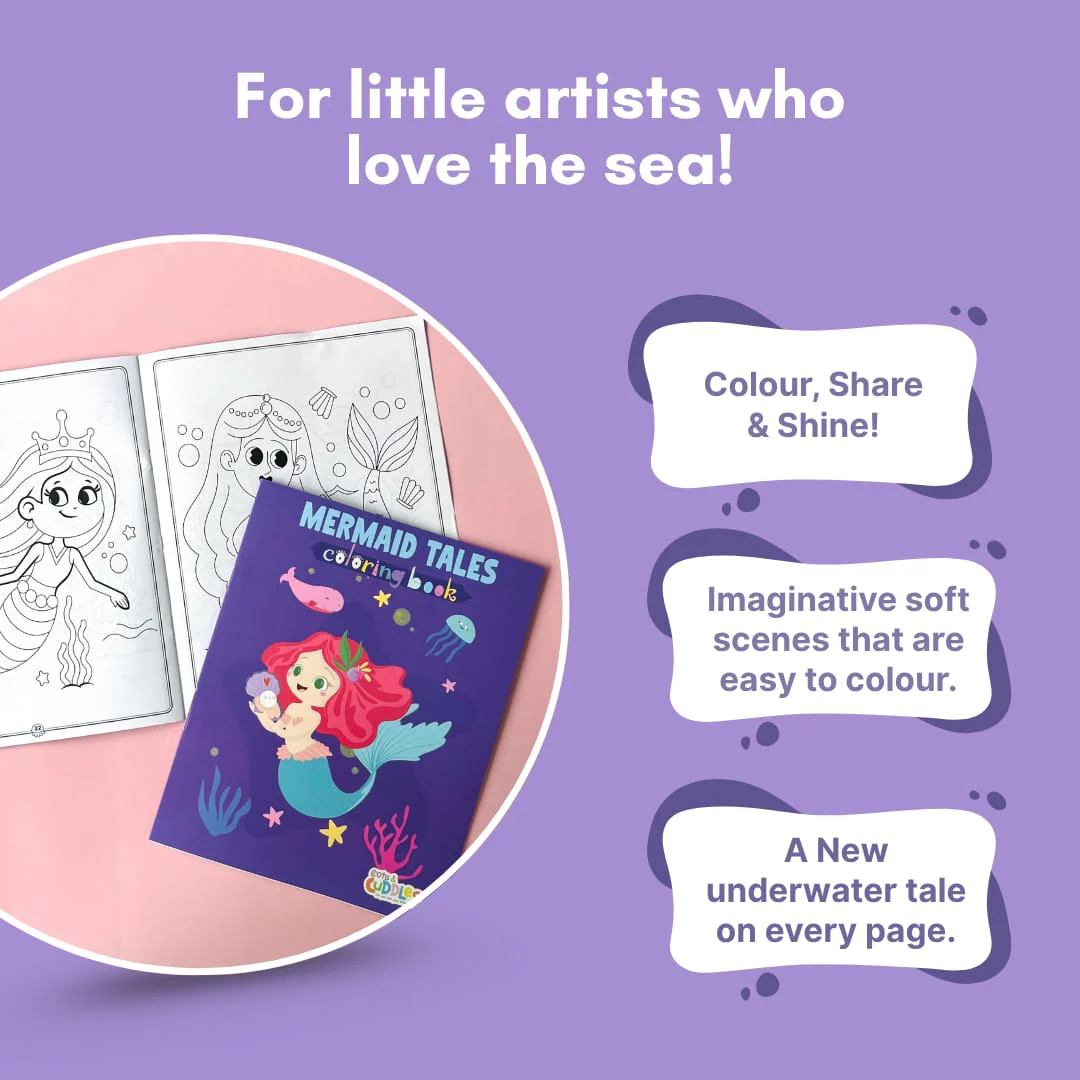 Cots and Cuddles Cartoon Colouring Book for Kids (Mermaid) - Image 5