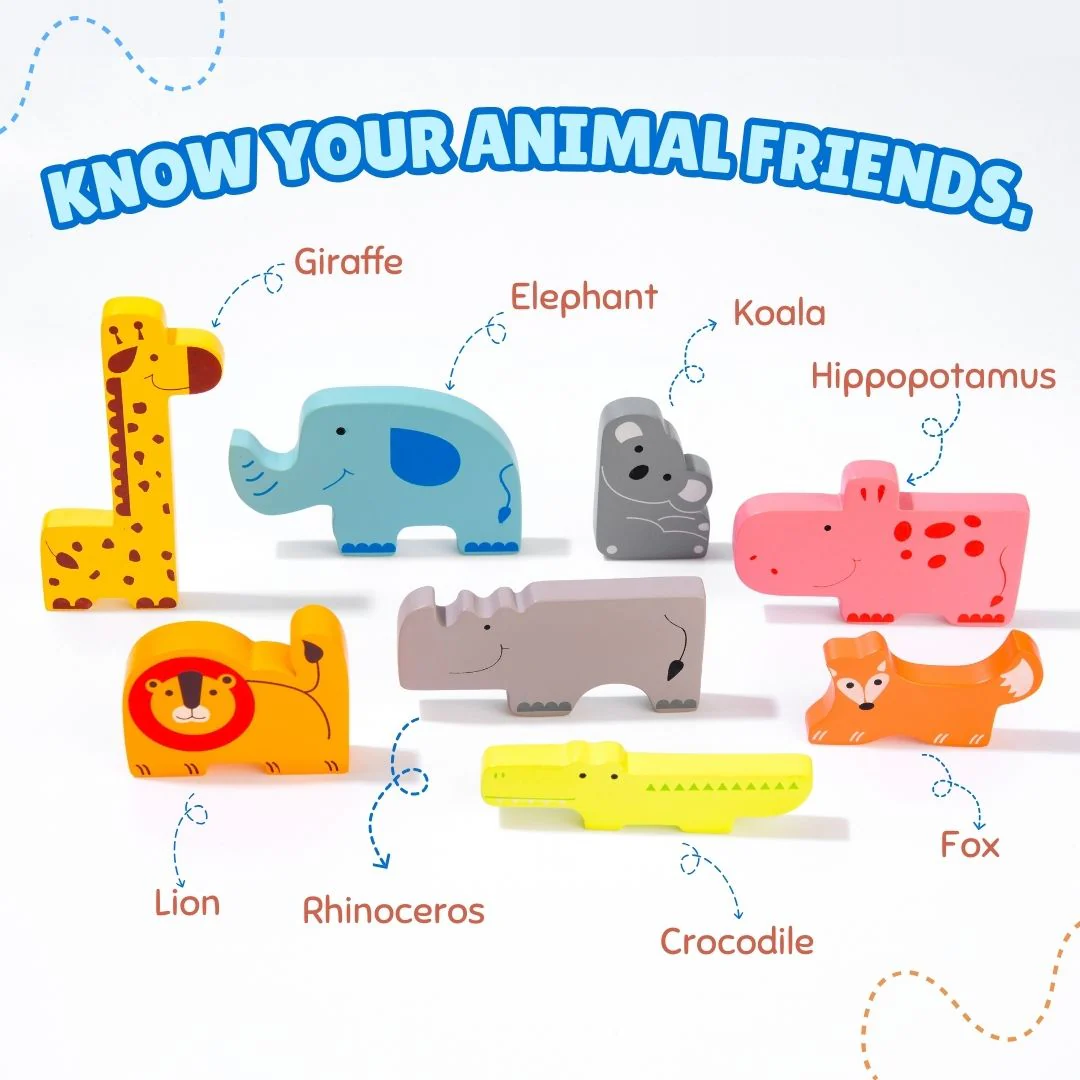 Cots and Cuddles Premium Quality 8pc Wooden Animals Toy for Toddlers | Forest Friends - Image 3
