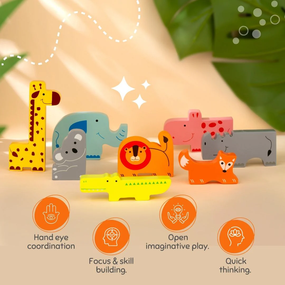 Cots and Cuddles Premium Quality 8pc Wooden Animals Toy for Toddlers | Forest Friends - Image 7