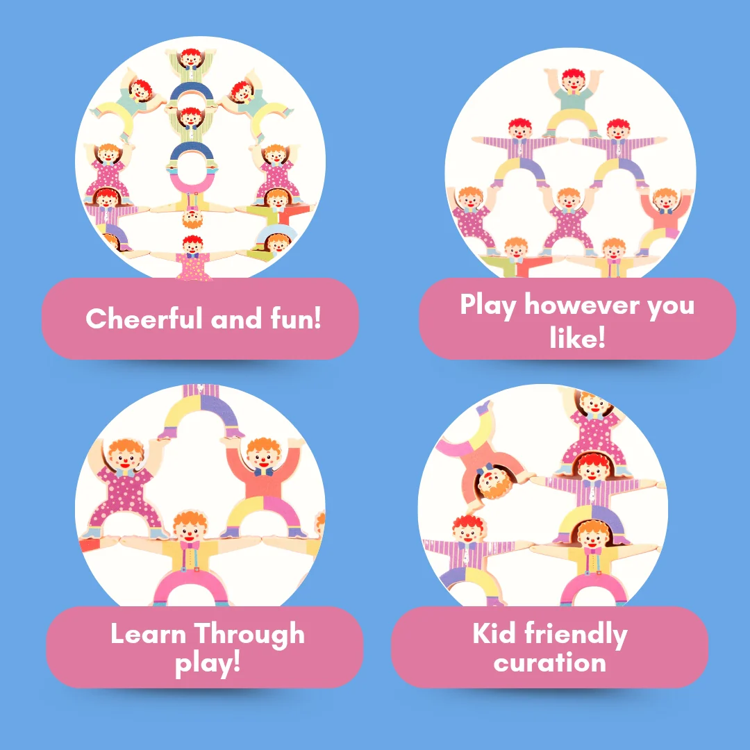 Cots and Cuddles Premium Quality Wooden Clown Balance Toy for Kids - Image 3