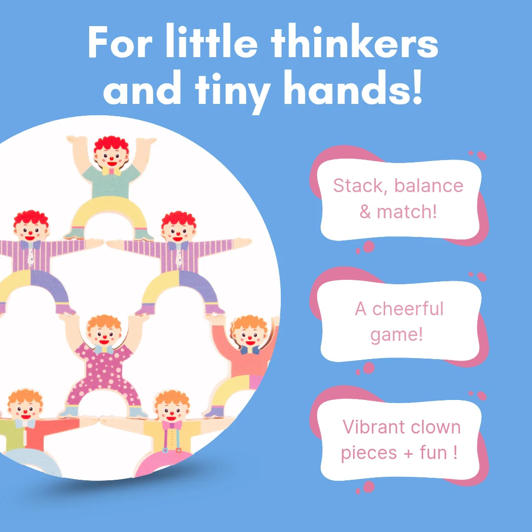 Cots and Cuddles Premium Quality Wooden Clown Balance Toy for Kids - Image 4