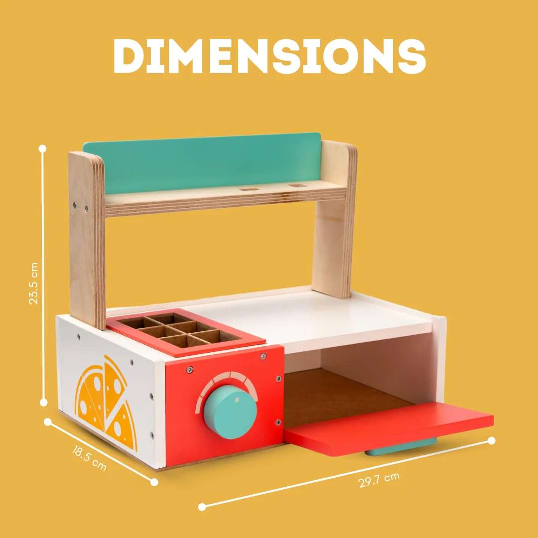 Cots and Cuddles Premium Quality Wooden Pizza Making Toy for Kids - Image 5
