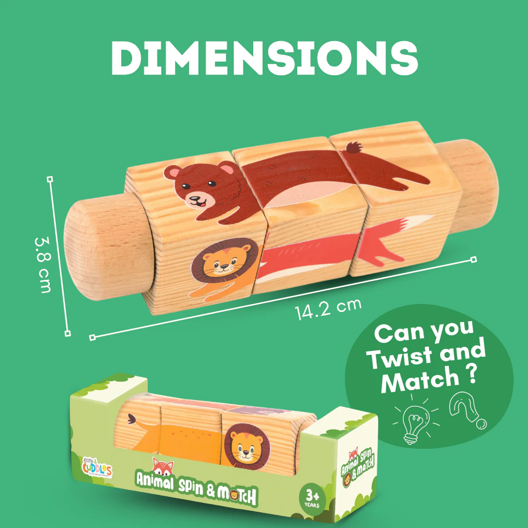 Cots and Cuddles Wooden Animal Rotate & Match Puzzle - Image 3