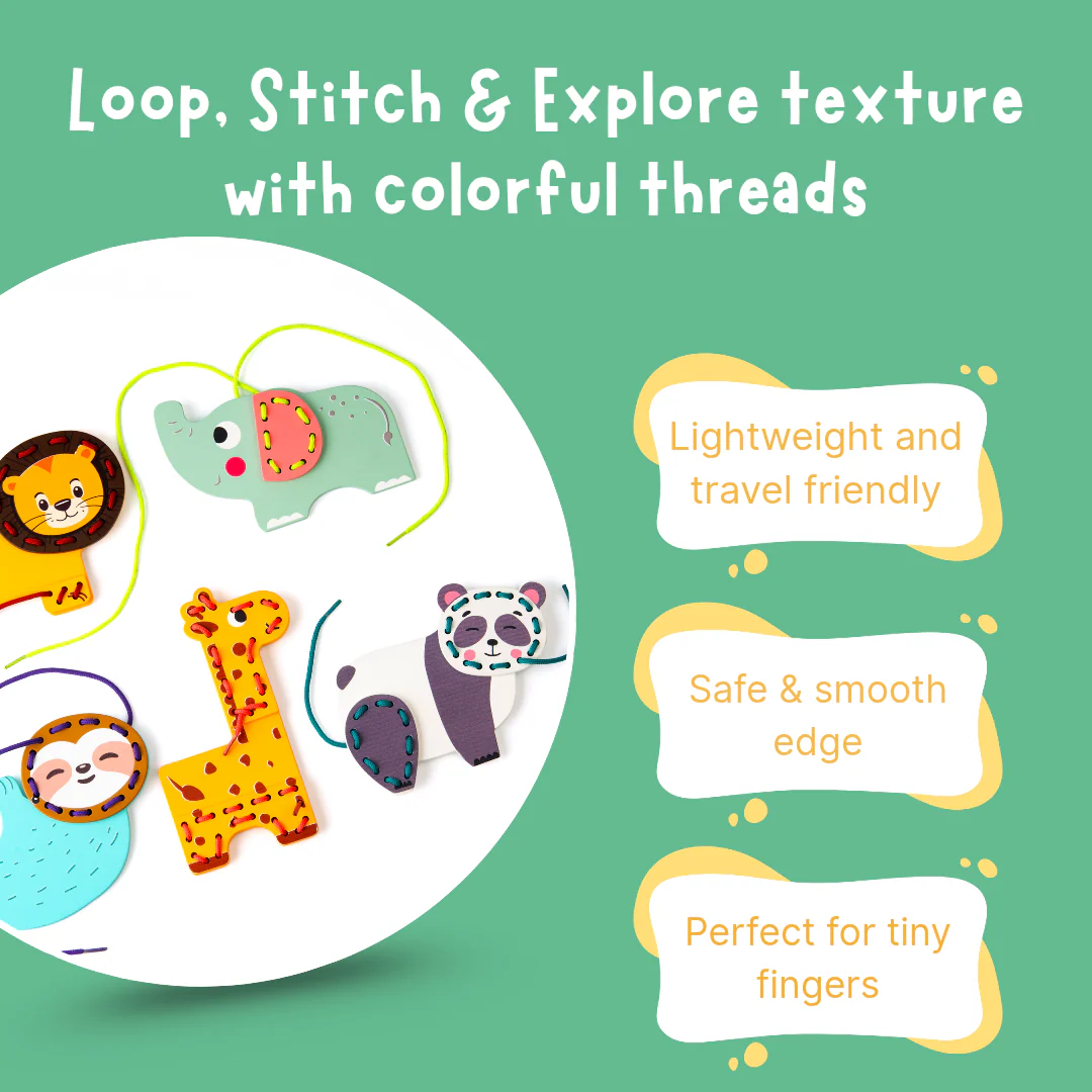 Cots and Cuddles Wooden Animal Stitch and Play Game for kids - Image 4