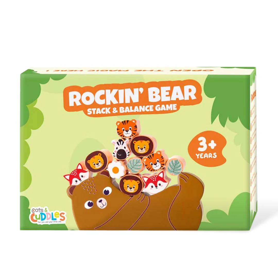 Cots and Cuddles Wooden Animals on Bear Balancing Toy for kids 3+ - Image 7
