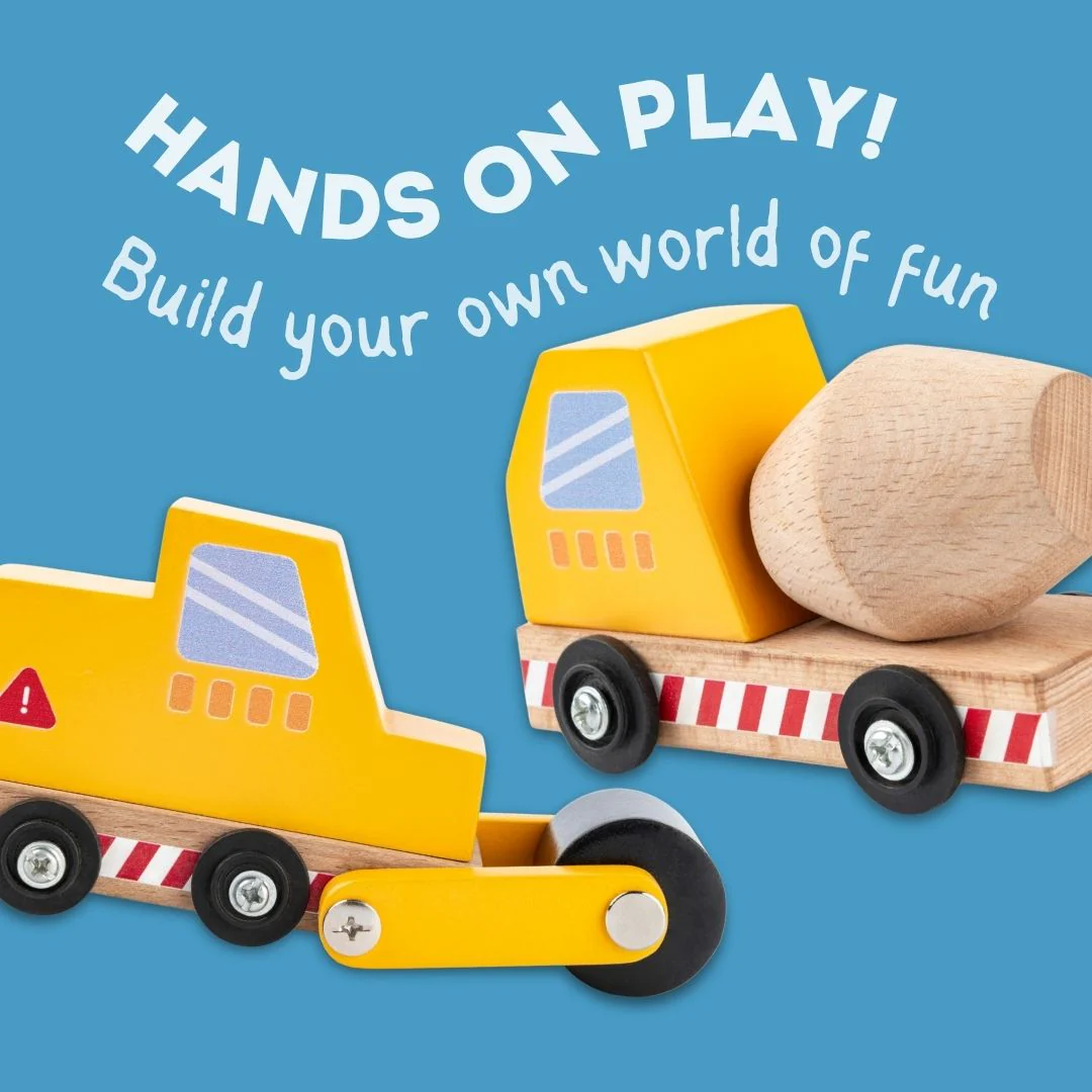 Cots and Cuddles Wooden Construction Vehicle Set for Kids - Image 4