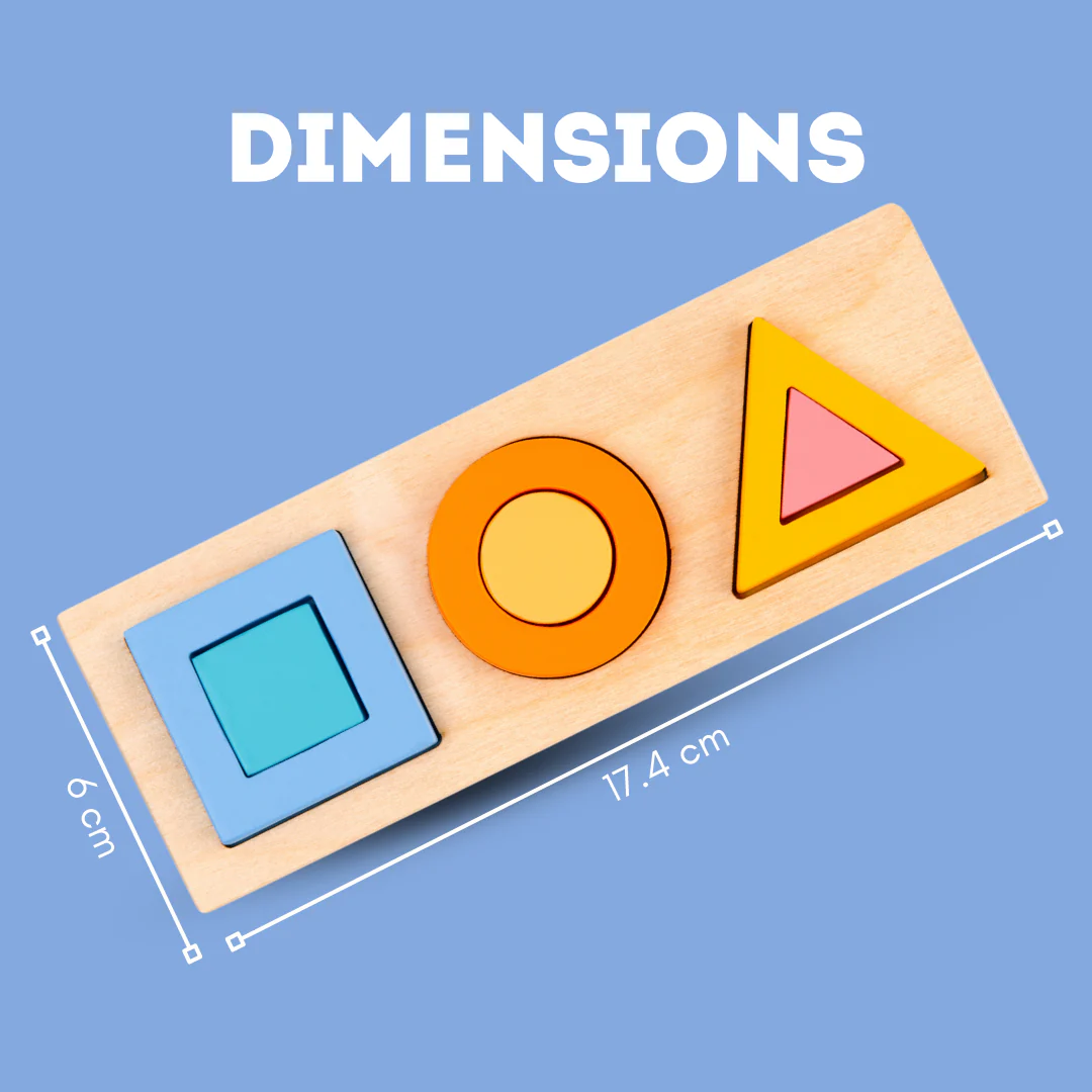 Cots and Cuddles Wooden Shape and Size Learning Board - Image 3