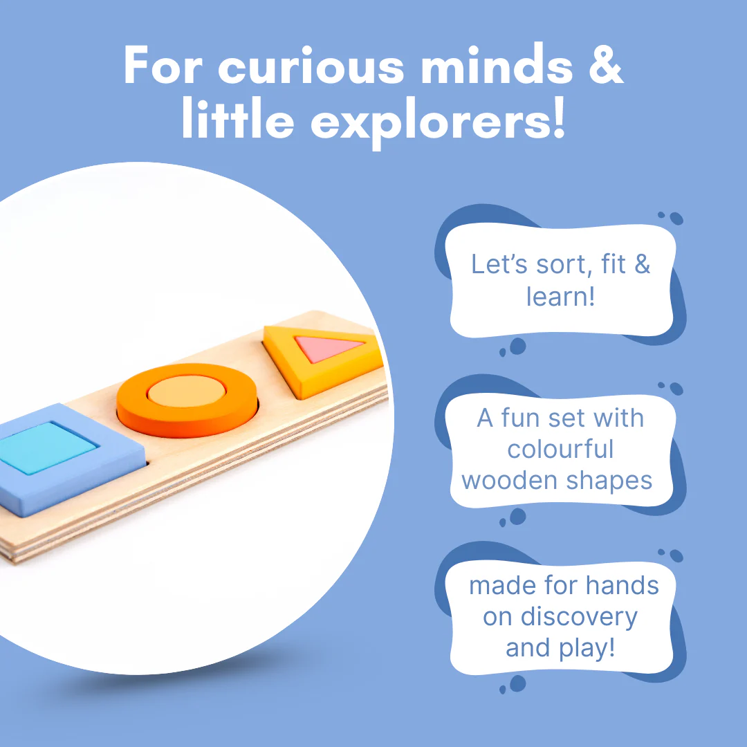 Cots and Cuddles Wooden Shape and Size Learning Board - Image 4