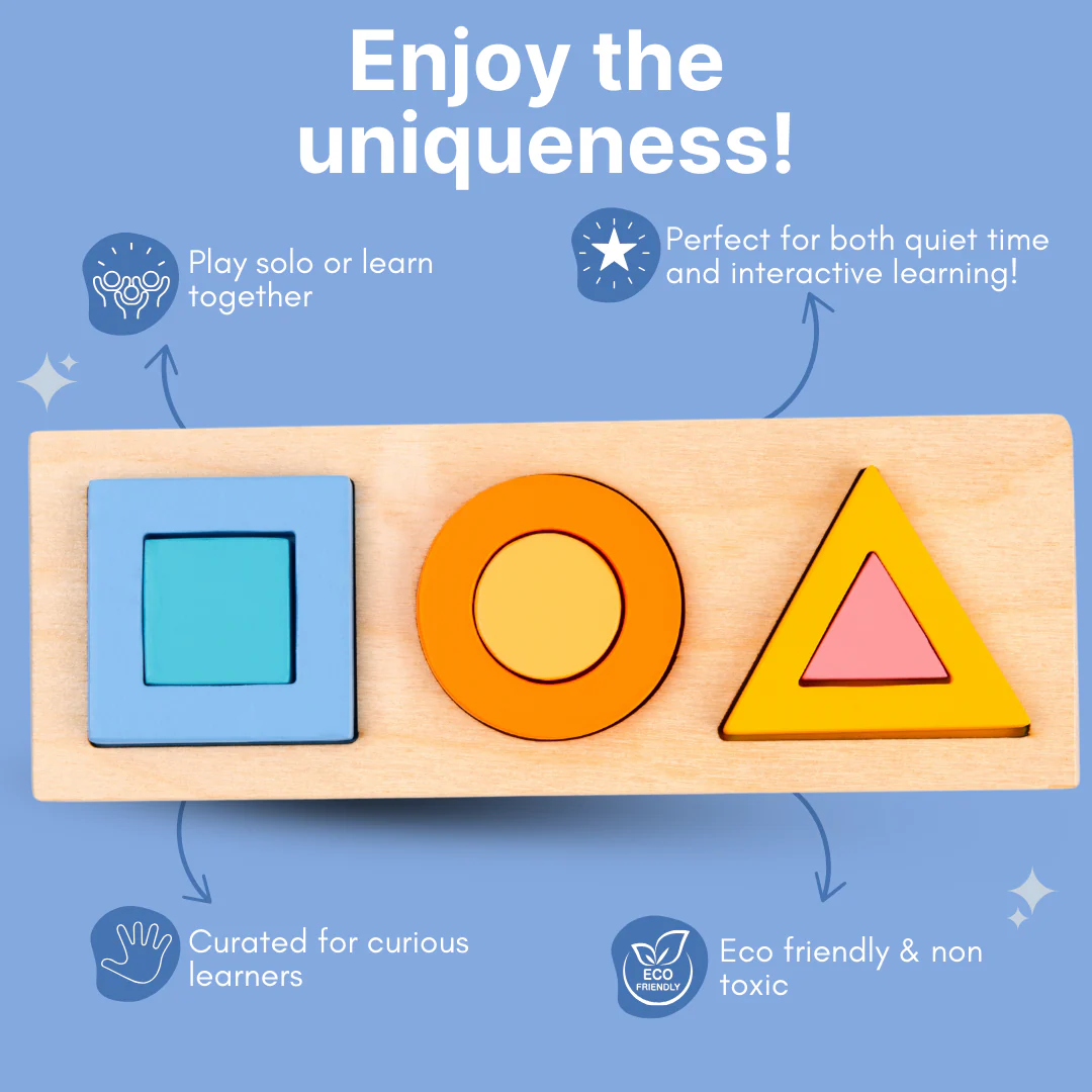 Cots and Cuddles Wooden Shape and Size Learning Board - Image 7