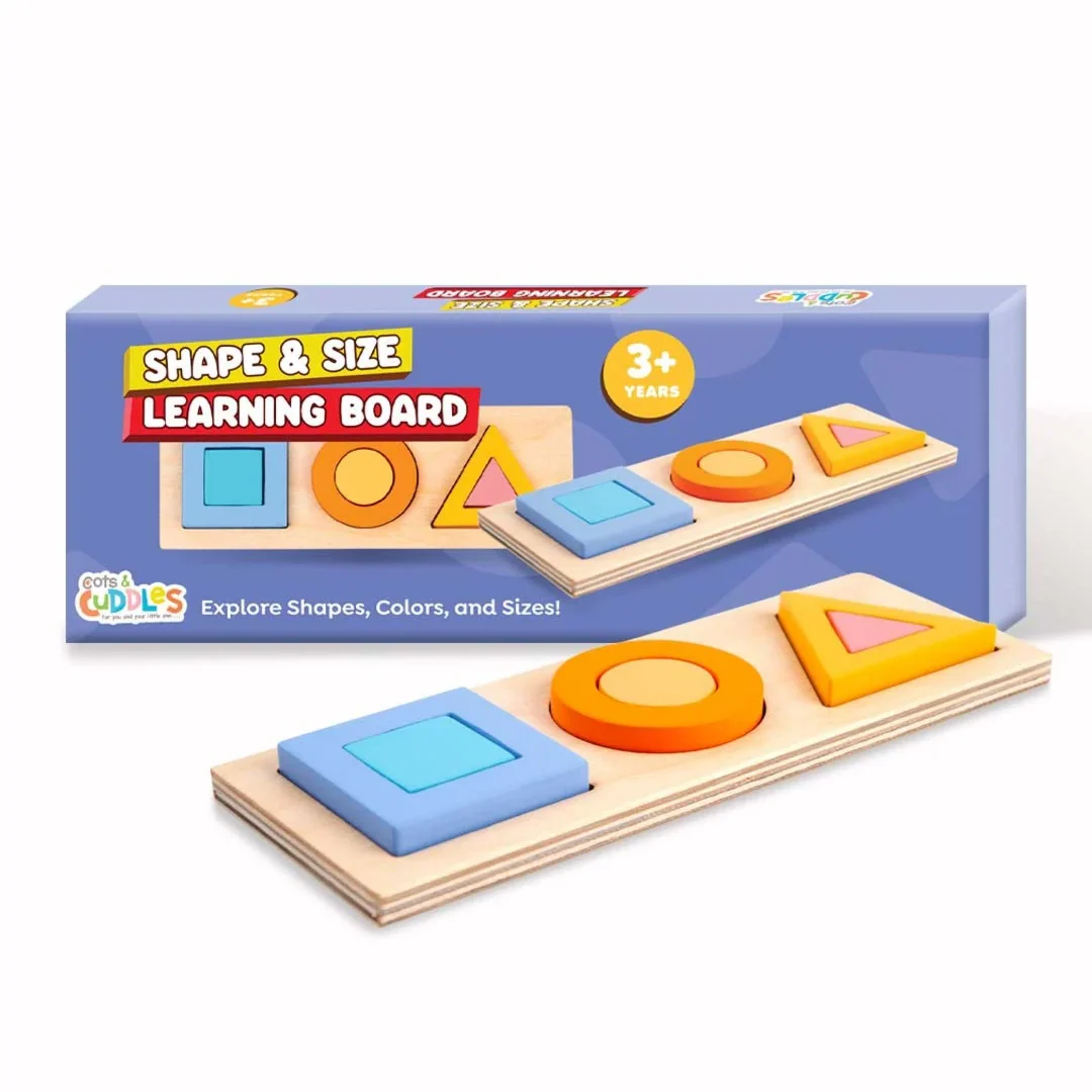 Cots and Cuddles Wooden Shape and Size Learning Board - Image 8