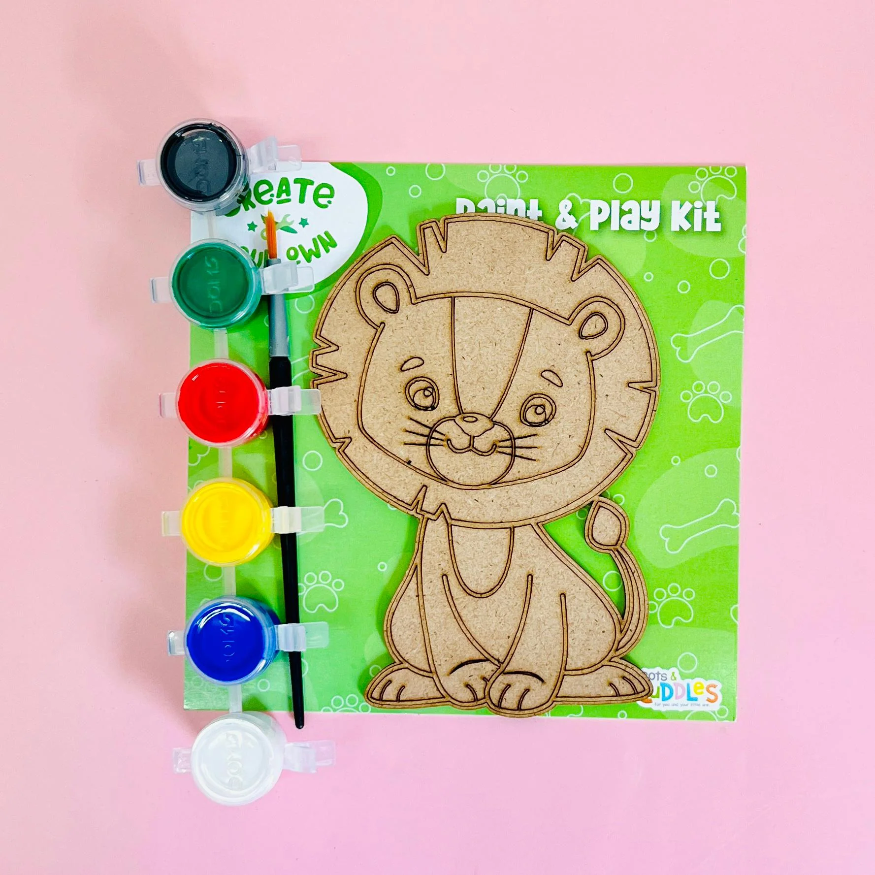 Create Your Own Paint & Play Mdf Kit – Safari Animals DIY Craft Set for Kids (Pack Of 4) - Image 6