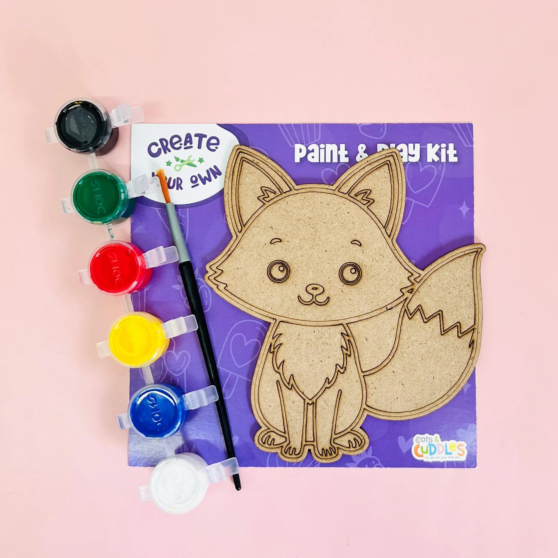 Create Your Own Paint & Play Mdf Kit – Safari Animals DIY Craft Set for Kids (Pack Of 4) - Image 7