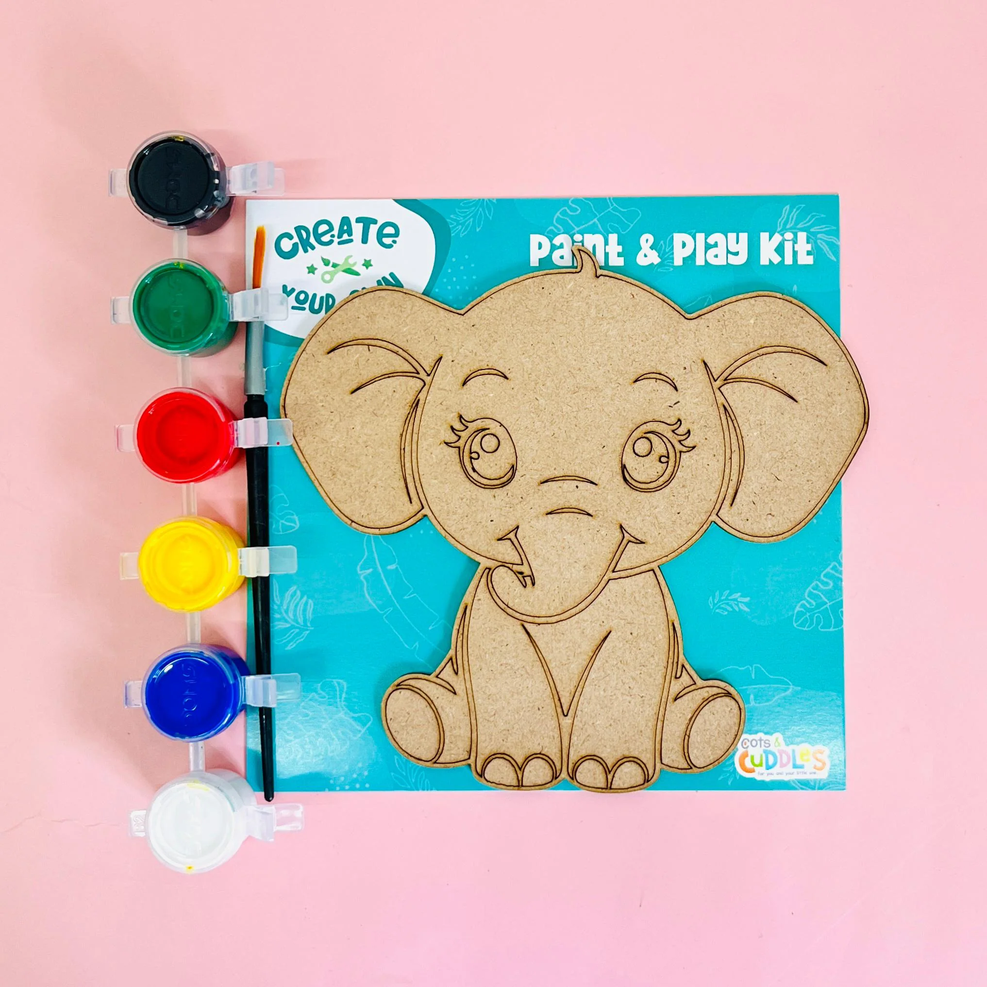 Create Your Own Paint & Play Mdf Kit – Safari Animals DIY Craft Set for Kids (Pack Of 4) - Image 8