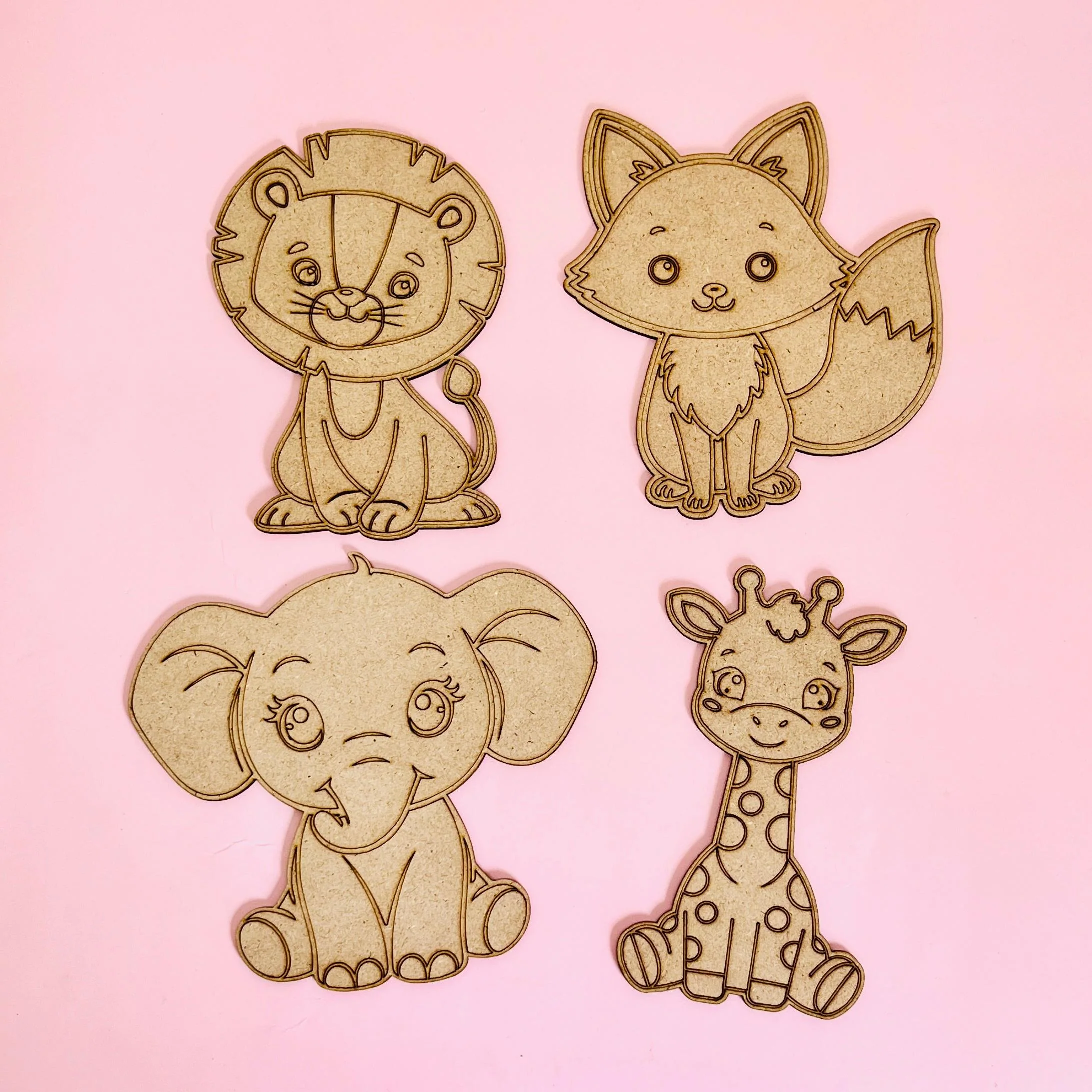 Create Your Own Paint & Play Mdf Kit – Safari Animals DIY Craft Set for Kids (Pack Of 4) - Image 9