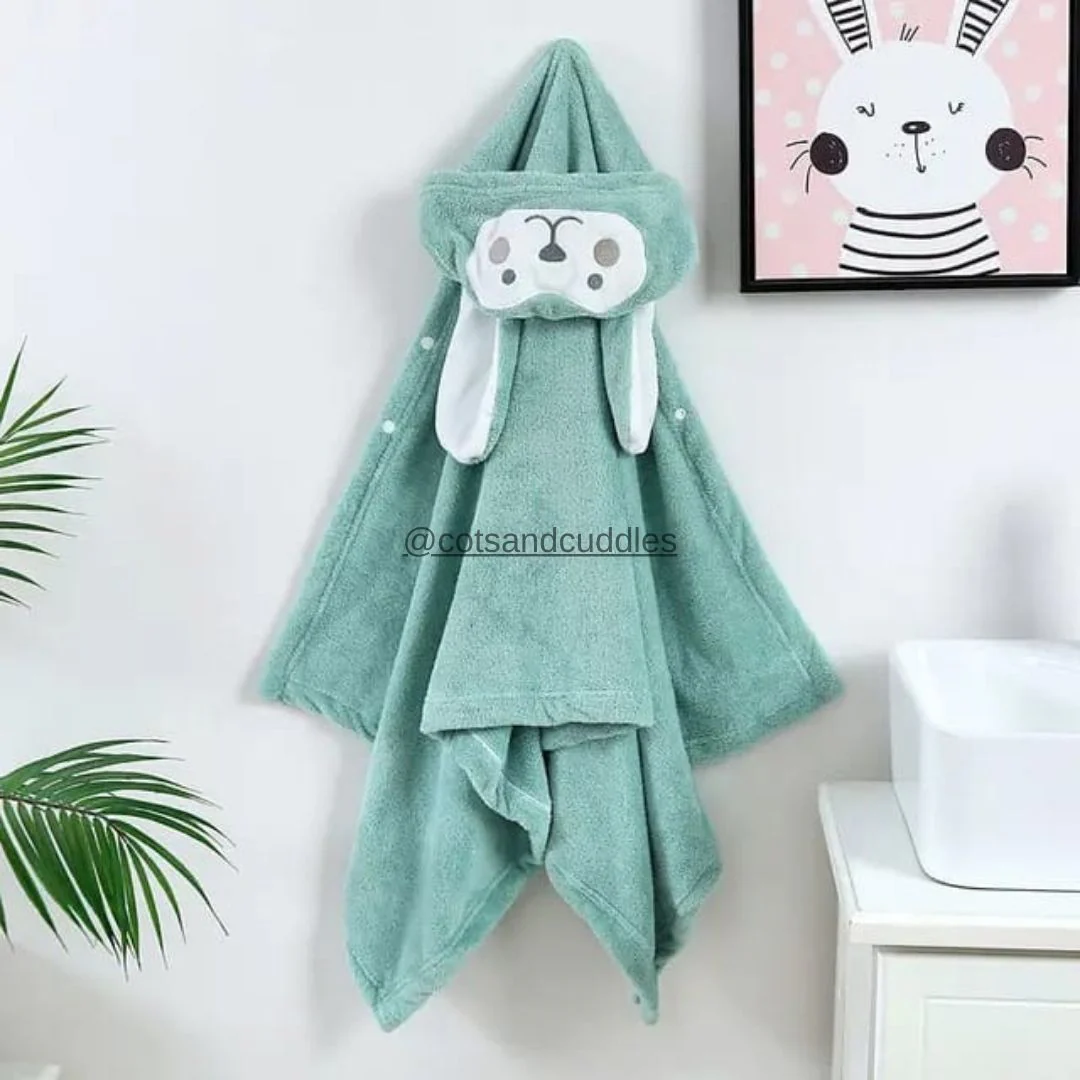 Cuddle Up with Cute Animal Face Hooded Soft Baby Towels: The Perfect Bath Time Companion - Image 3