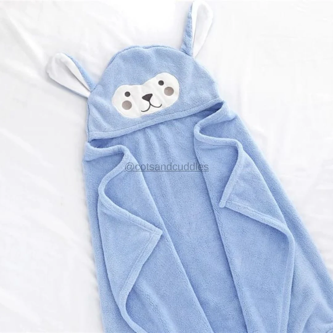Cuddle Up with Cute Animal Face Hooded Soft Baby Towels: The Perfect Bath Time Companion - Image 4