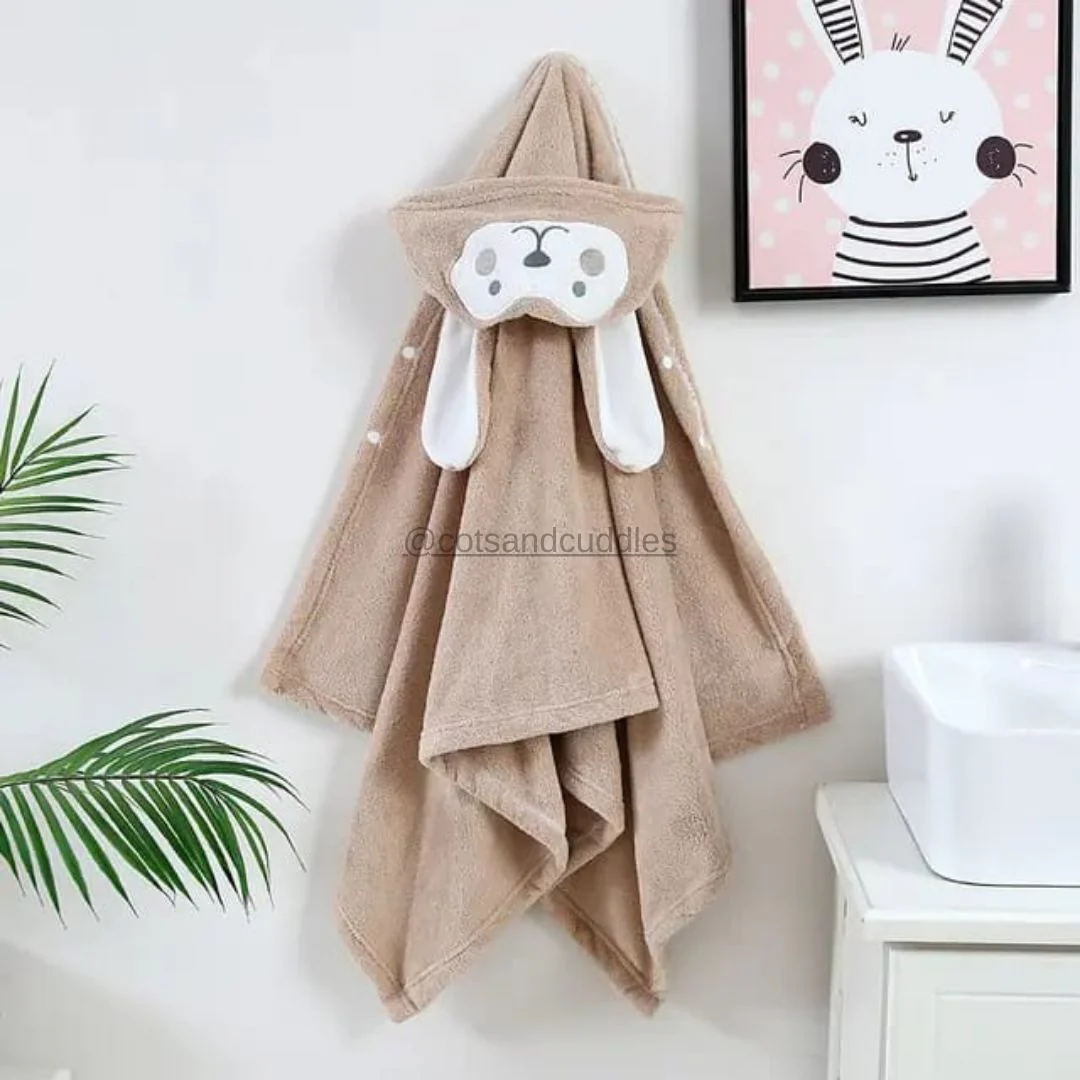 Cuddle Up with Cute Animal Face Hooded Soft Baby Towels: The Perfect Bath Time Companion - Image 6